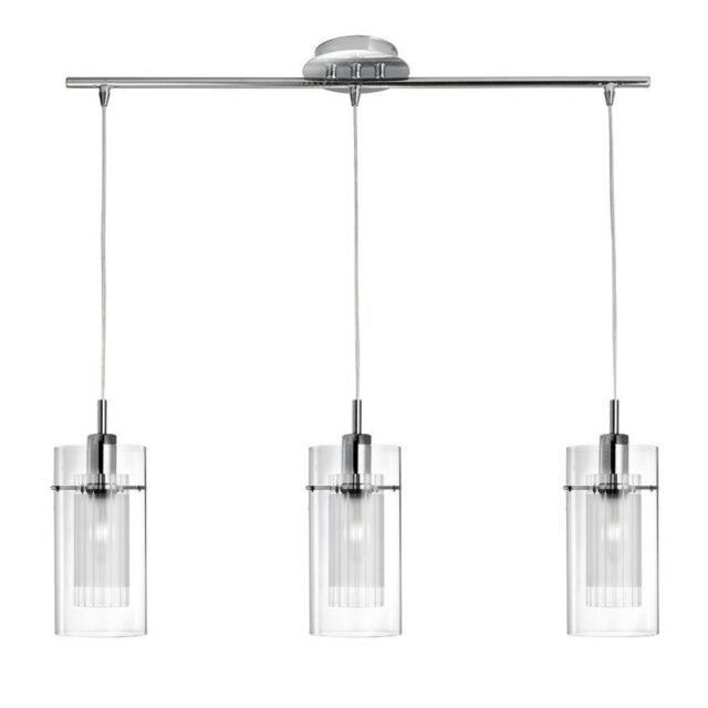 Searchlight 3303-3CC Duo 1 3 Light Pendant With Clear & Frosted Glass