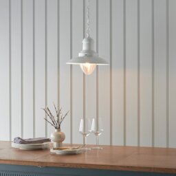 Endon Lighting 94371 Polperro Ceiling Pendant Light In Cream Finish