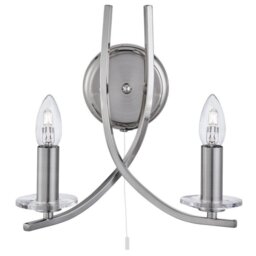 Searchlight 4162-2SS Ascona 2 Light Wall Light in Satin Silver