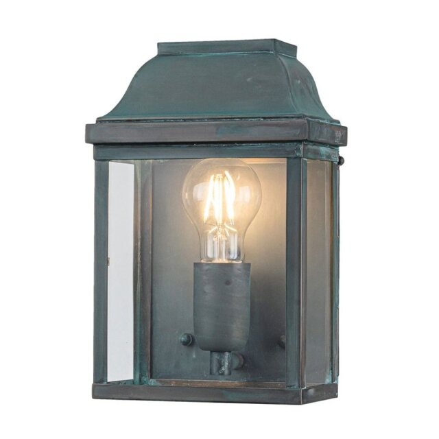 Victoria Solid Brass Outdoor Lantern, Verdigris