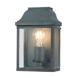 Victoria Solid Brass Outdoor Lantern, Verdigris