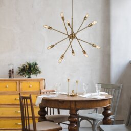 Franklite FL2398-10 10 Light Ceiling Light In Matt Gold