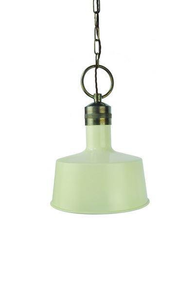 652 Small Cattura 1 Light Old English White Ceiling Pendant - product_finish:Polished Nickel