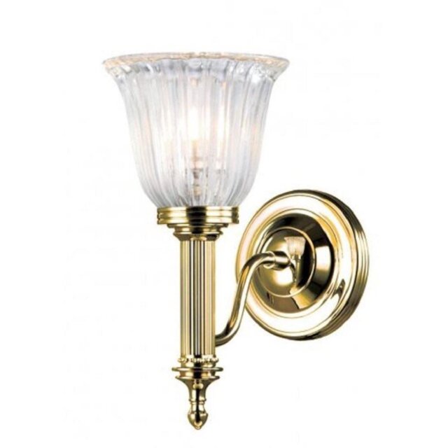Elstead BATH/CARROLL1 PB Carroll 1 Light Bathroom Wall Light In Polished Brass