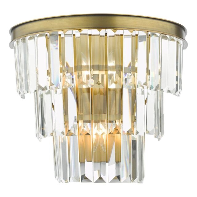 Dar Lighting Rhapsody 3 Light Crystal Wall Light In Bronze Finish