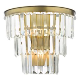 Dar Lighting Rhapsody 3 Light Crystal Wall Light In Bronze Finish
