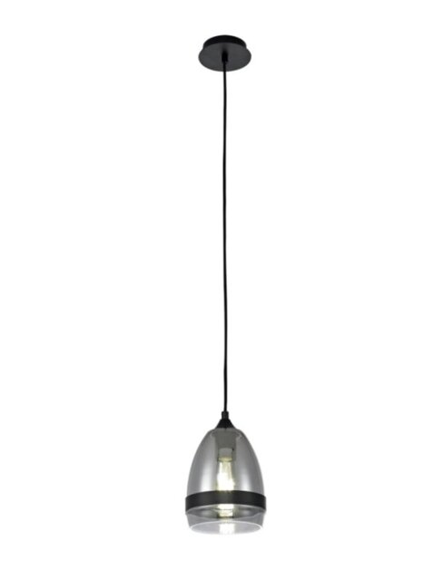 Milsom 1 Light Ceiling Pendant in Matt Black Finish With Small Cone Glass
