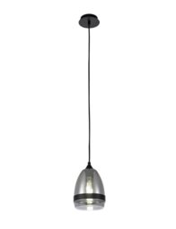 Milsom 1 Light Ceiling Pendant in Matt Black Finish With Small Cone Glass 
