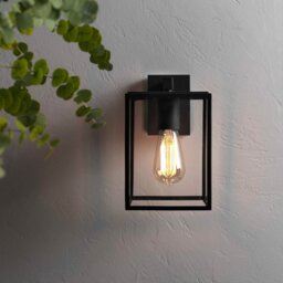 Astro 1354003 Box One Light Outdoor Lantern Wall Light In Black - Height: 270mm