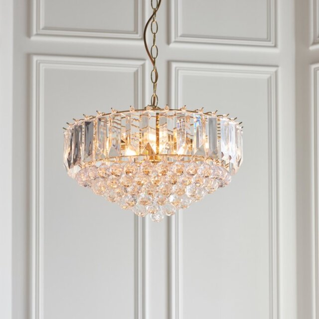 Endon FARGO-18BP Fargo Acrylic and Brass Ceiling Pendant Light