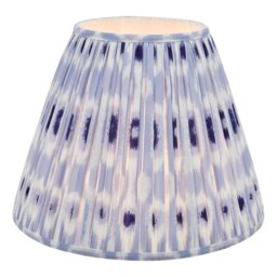 Dar Lighting Ikat Blue And White Cotton Tapered Drum Shade 40cm