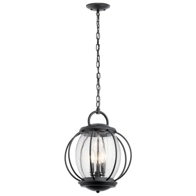 KL/VANDALIA8/L Vandalia 3 Light Outdoor Chain Lantern In Black