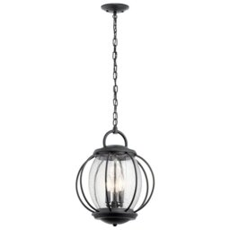 KL/VANDALIA8/L Vandalia 3 Light Outdoor Chain Lantern In Black