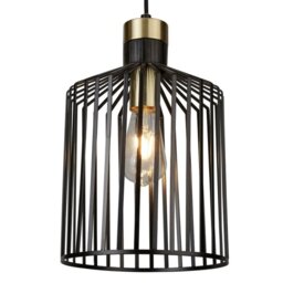 Searchlight 9413BK Bird Cage Medium One Light Ceiling Pendant Light In Matt Black - Width: 220mm