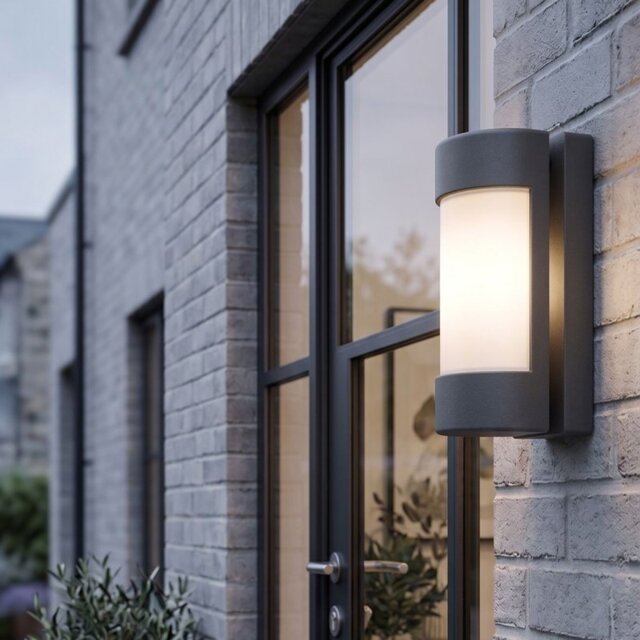 Firstlight 3426GP Arena 1 Light Wall Light In Graphite With Opal Diffuser