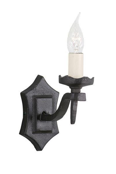 Elstead RY1B BLACK Rectory single black, wrought iron wall light