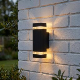 Searchlight Sheffield Outdoor Wall Light light In Black Finish IP44 1002-2BK-LED