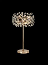Fusion 6 Light Crystal Table Lamp in French Gold Finish
