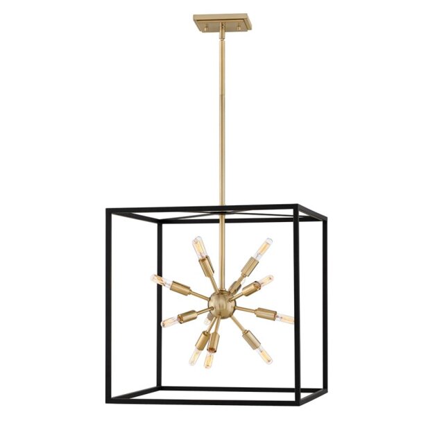 Quintiesse QN-AROS-12P Aros Modern 12 Light Ceiling Pendant In Brass Finish