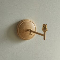 Endon 115077 Wood Fold Wall Light In Ash Wood And Aged Brass Finish
