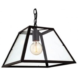 Firstlight 3439BK Kew 1 Light Ceiling Pendant In Black With Clear Glass