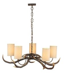 David Hunt Lighting ANT0529S Antler 5 Light Antler Pendant Ceiling Light