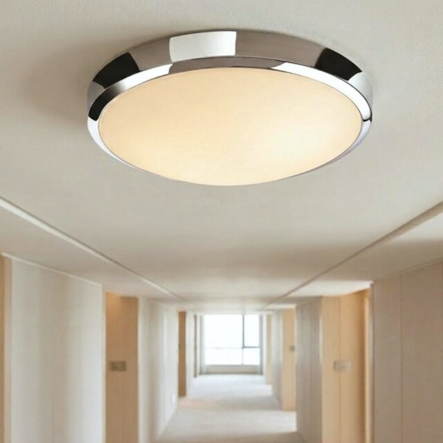 Firstlight 2343CH Toro LED IP44 Chrome Flush Bathroom Ceiling Light