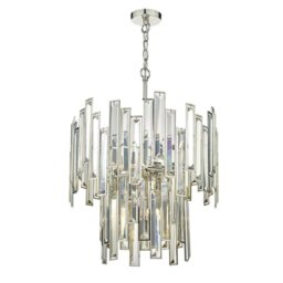 Dar ODI0620 Odile 6 Light Pendant Ceiling Light In Polished Nickel