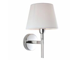 Firstlight 8217PST Transition 1 Light Wall Lamp In Stainless Steel With Cream Shade