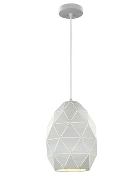 Franklite PCH148 Tangent One Light Oval Ceiling Pendant Light In White