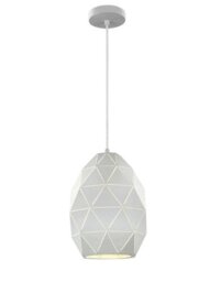 Franklite PCH148 Tangent One Light Oval Ceiling Pendant Light In White
