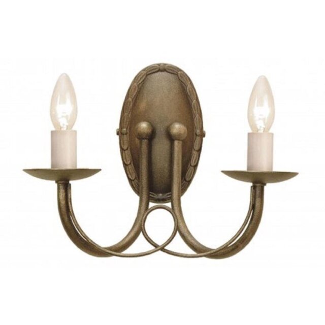 Elstead MN2 BLK/GLD Minster 2 Light Wall Light In Black/Gold - Fitting Only