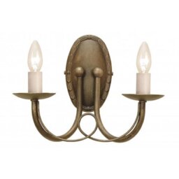 Elstead MN2 BLK/GLD Minster 2 Light Wall Light In Black/Gold - Fitting Only