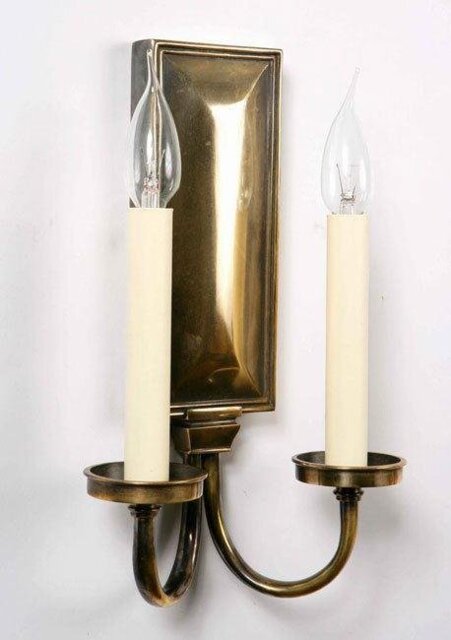 Georgian 825 Traditional Solid Brass 2 Light Wall Light - product_finish:Antique