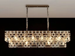 Italica 150 x 33 cm Rectangular Pendant In Satin Nickel Finish With Clear Glass