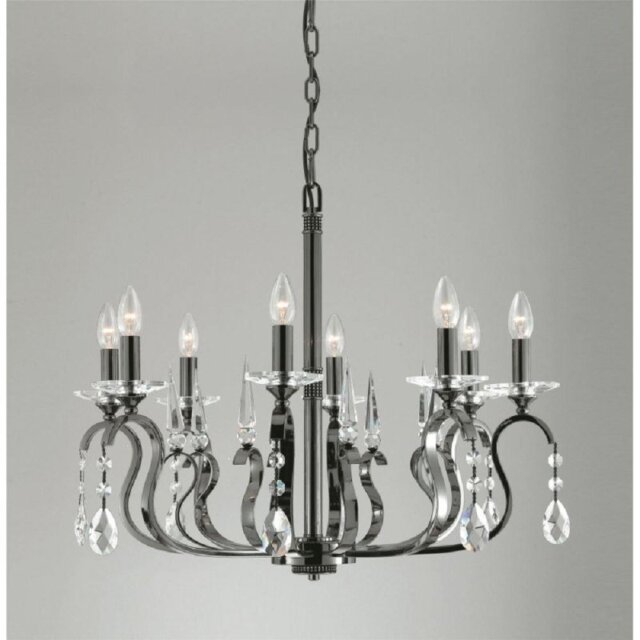 Impex CPA11814/8CH Crystal & Chrome Contemporary Chandelier