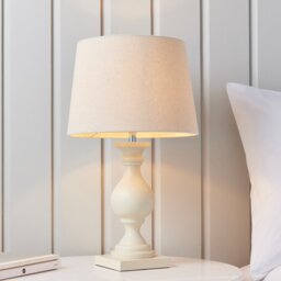 Endon MARSHAM-TLIV Marsham Ivory Wooden Table Lamp with Ivory Shade