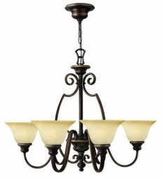 HK/CELLO6 6 Light Antique Bronze Simple Ceiling Chandelier