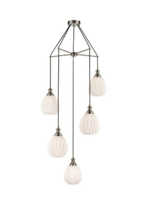 Marcella 5 Light Cluster Ceiling Light In Matt White Finish 60 cm F2421-5/349
