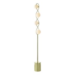 Dar Lighting Lysandra 4 Light Floor Lamp In Polished Gold With Opal Glass