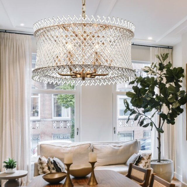 Franklite Ethereal 6 Light Ceiling Light With Angled Glass Rods In Aged Brass Finish FL2511-6