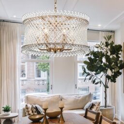 Franklite Ethereal 6 Light Ceiling Light With Angled Glass Rods In Aged Brass Finish FL2511-6