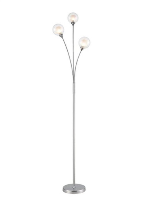 Franklite SL237 3 Light Floor Light In Chrome With Clear Glass