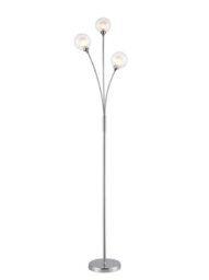 Franklite SL237 3 Light Floor Light In Chrome With Clear Glass