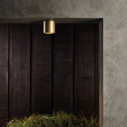 Astro 1326075 Kos 85 Outdoor Ceiling Spotlight In Satin Brass Finish IP44