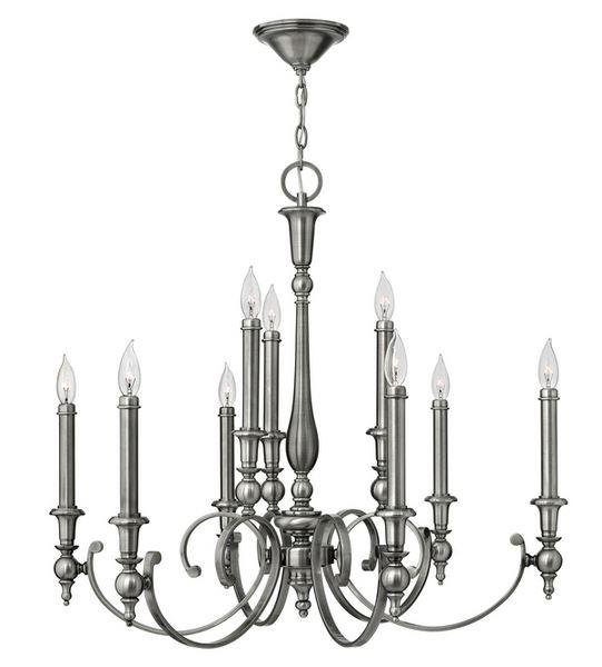 HK/YORKTOWN9 9 Light Antique Nickel Traditional Chandelier