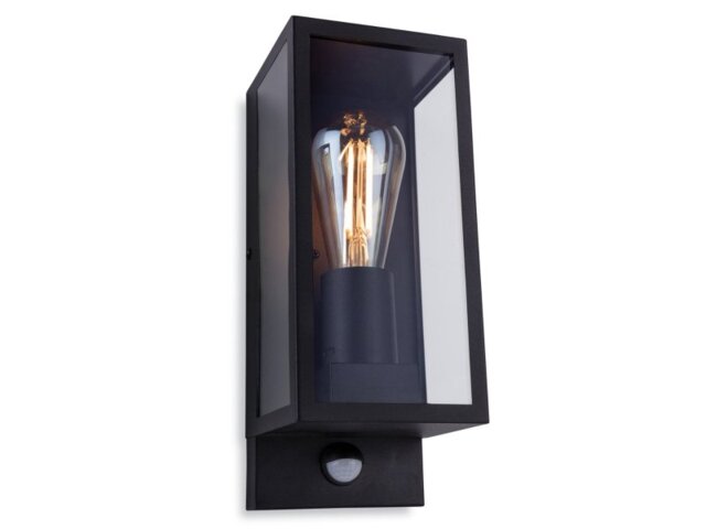 Firstlight 2826BK Dallas PIR Box Lantern In Black Finish IP44
