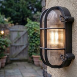 Firstlight 2824BK Turin Die Cast Aluminium Oval Outdoor Wall Light In Black Finish IP65