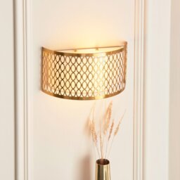 Endon 113423 Cordero 2 Light Wall Light In Gold With White Inner Shade