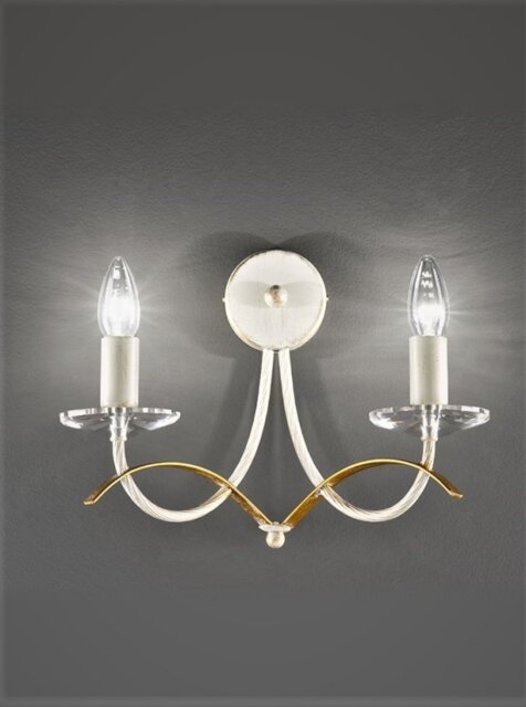 F2233/2 Cream 2 Light Wall Lamp